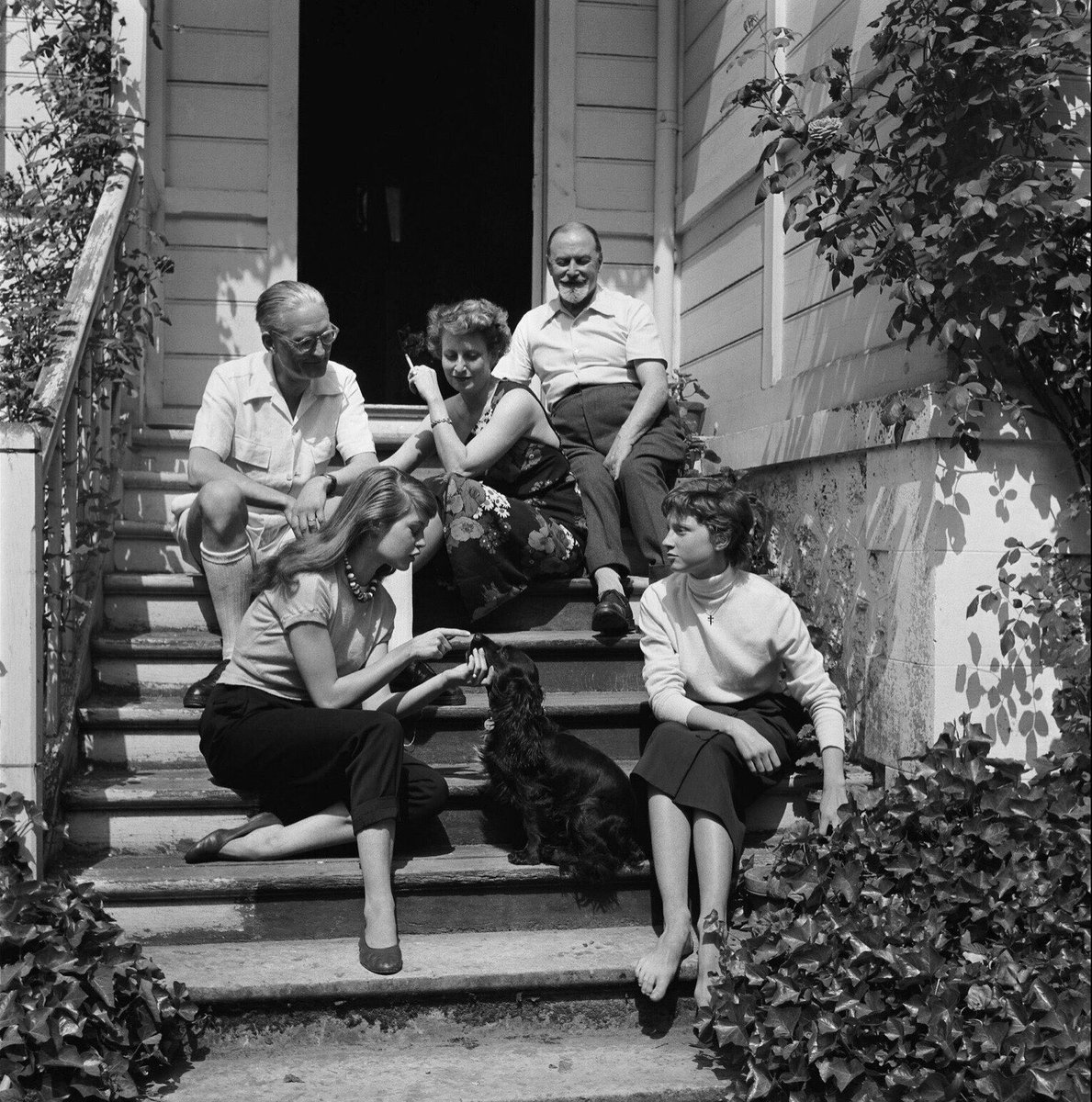 Brigitte Bardot with her family at her grandparents’ house in May 1952. Photos by Walter Carone.“That house holds my fondest childhood memories,” BB wrote in her autobiography. It’s located at 17 Rue du Général Leclerc in Louveciennes, near Paris.