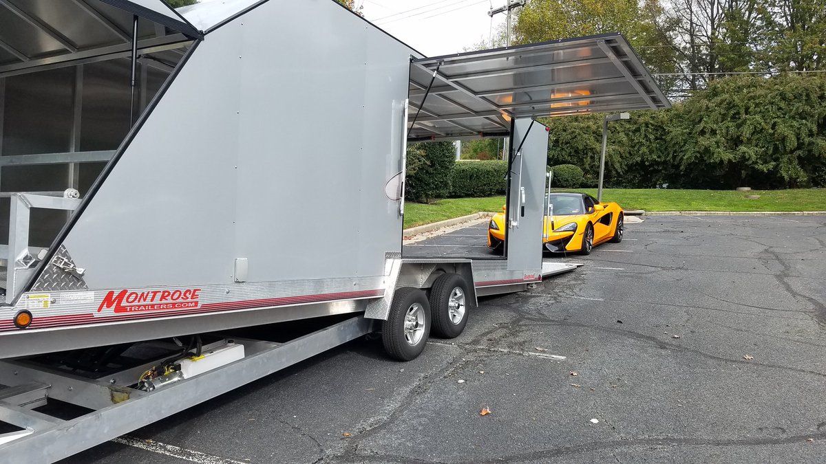 MontroseTrailer's tweet photo. Our #powertilt #trailers here at #montrosetrailers are great for any #cars #sportscars #exoticcars or  #racingcars because it eliminates the need for any any ramp accessories. With the push of a button you can lower the trailer to accommodate any #car or #racecar
#HowLowCanYouGo https://t.co/RIUCbyEear