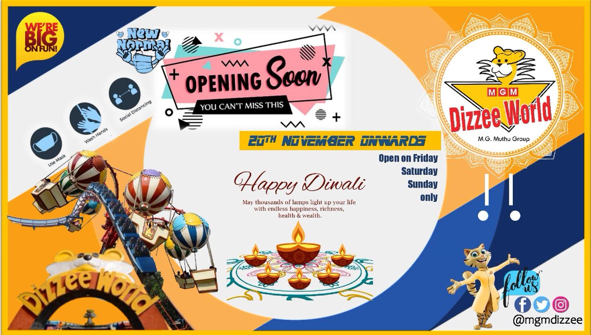 mgmdizzee's tweet photo. Our Amusement park will be open from 20th november 2020. 
only on Fr..For more info visit...https://t.co/ayURP8s6js https://t.co/xw9mpubrTJ