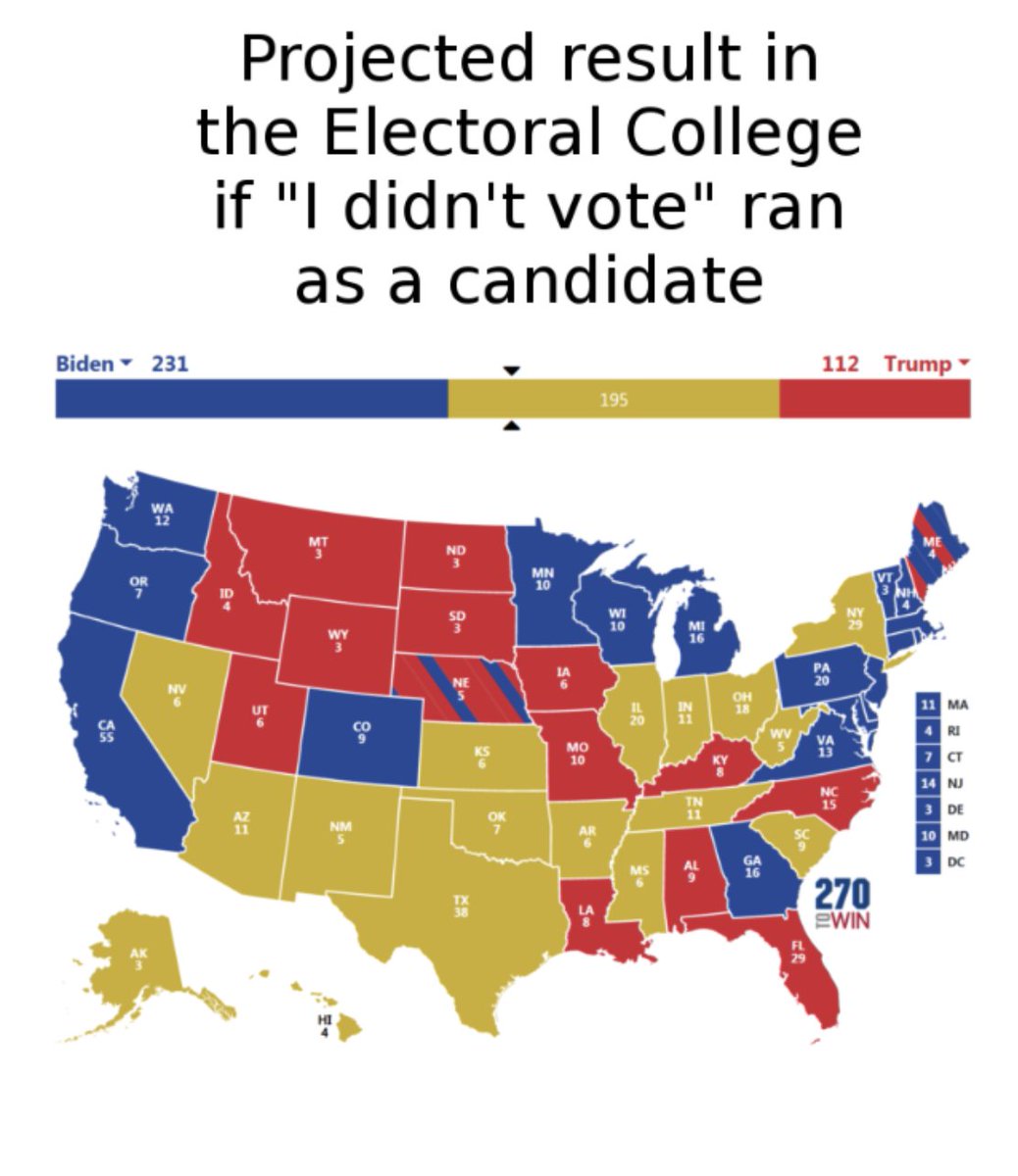 Jimbabwe's tweet photo. @Adobetrails Dude, Trump just isn't as popular as you think he is. Nobody stole anything, he is just a bastard and a majority of people hate him. If "we" cheated then why didn't we get a majority of the senate, too? You know those are all on the same ballot sheet, right? https://t.co/fXvGgQ6eAe