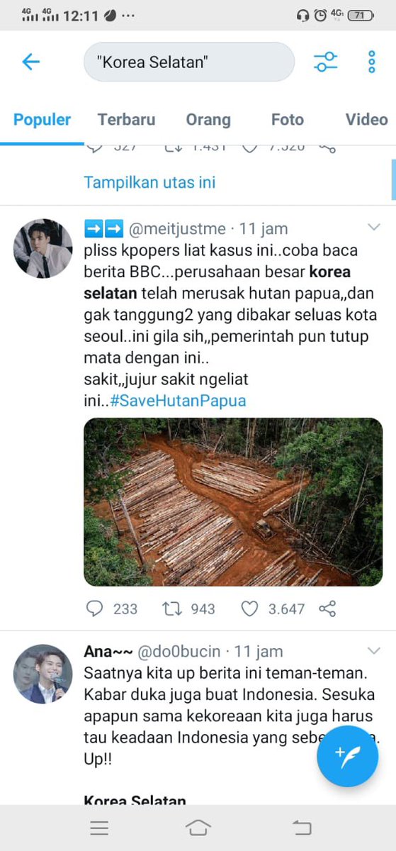 SeokjinBabu's tweet photo. #TellTheWorldILoveYou Gaiss minta perhatiannya, tolong tweet /retweet ini yaa🥺. Pake hastag #SavePapuaForest #savepapua biar naikk lagi trend nya.. ini buat info aja kalo sekerng indonesia sedang tidak baik” saja.. tolongggg siapapunnn.. https://t.co/3J4iNxOreJ