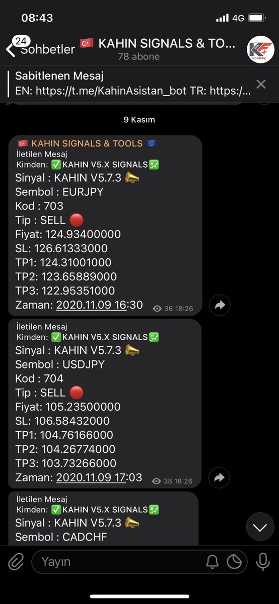 KAHINFOREX's tweet photo. 👊KAHIN V5.X🎯SIGNAL SOFTWARE👊
⏳09 - 11 - 2020
✅#EURJPY
✅#USDJPY
#forexsignals #fxsignals #signalsoftware #algotrading #kahinsignalsoftware https://t.co/hmHS8zrn3H