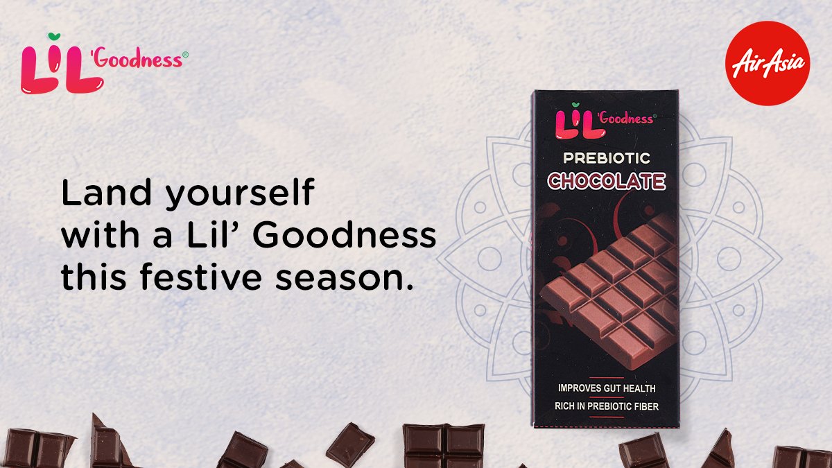 AirIndiaX's tweet photo. Celebrate the festivities with a Lil’ Goodness of prebiotic chocolates by #LilGoodness and get a chance to
win AirAsia gift vouchers! #HappyDiwali #Chocolates #festival https://t.co/2tY6h3u4gH