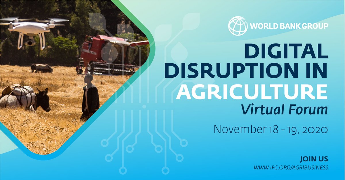 hfelleke's tweet photo. Want to know more about using #digital products and services to support smallholder farming? Join the @IFC_org and @WorldBank Digital Disruption in Agriculture virtual Forum Nov 18-19. Register at https://t.co/USNURx14oj  #DigitalAgri https://t.co/gqYR5I8DO3