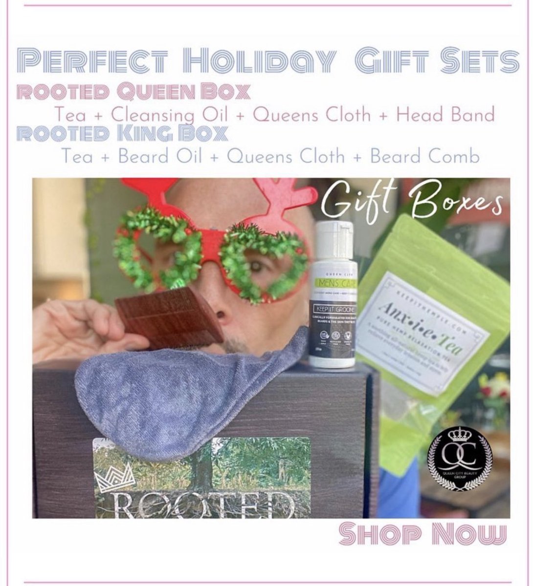 QueenCityBG's tweet photo. Give the gift of healthy RADIANT skin this holiday season! Shop our gift boxes for men and women! Make 2021 your most GLOWING year yet! 

.
.
.
.
.
#giftBoxes #RootedKing #RootedQueen #holidayGifts #giftofGlow https://t.co/vblmdbLtdT
