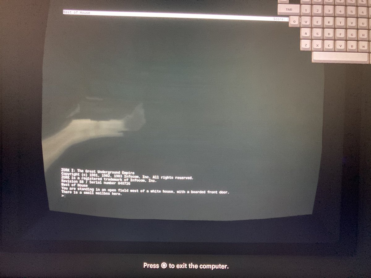andrewbeaton's tweet photo. The campaign in Call of Duty Cold War may take me a little longer now I’ve found I can play Zork within the game on PS4 😂 Time to dig out a usb keyboard! @callofduty @Treyarch #COLDWAR https://t.co/w3uaOtwAEB