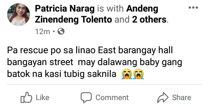 rafyanong's tweet image. ‼️ HELP‼️

someone msgd me regarding this, they can&apos;t send pic kasi walang signal but here&apos;s the details! RT po baka sakali ;-( 

Area: Linao East Barangay Hall Bangayan Street, Bangayan Street linao East 

No. of People to Rescue: 10 
 
#RescuePH
#UlyssesPH
#HelpPH
#TulongPH