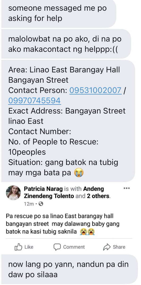 rafyanong's tweet image. ‼️ HELP‼️

someone msgd me regarding this, they can&apos;t send pic kasi walang signal but here&apos;s the details! RT po baka sakali ;-( 

Area: Linao East Barangay Hall Bangayan Street, Bangayan Street linao East 

No. of People to Rescue: 10 
 
#RescuePH
#UlyssesPH
#HelpPH
#TulongPH