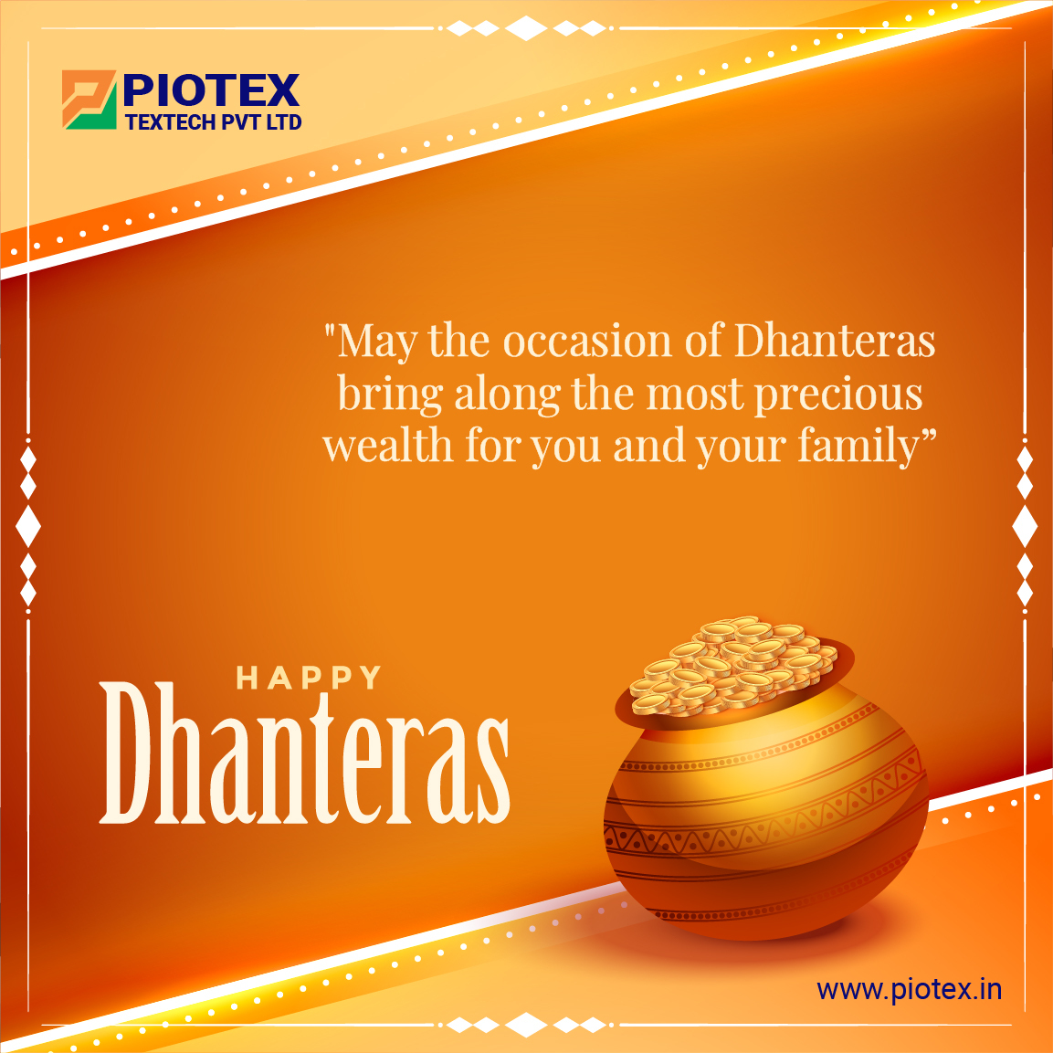 Piotextech's tweet photo. Piotex Textech Pvt. Ltd. Wishes You All a Happy Dhanteras.
https://t.co/9Q0USZ9wqj | +912027651025
#Dhanteras #happyDhanteras #piotex #textilecompany #textileindustry https://t.co/khHxu0pWWQ