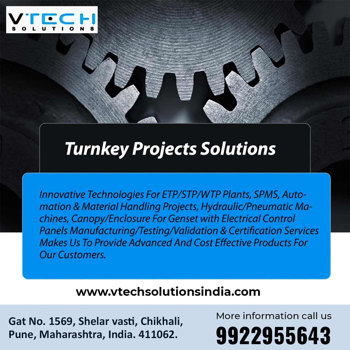 SolutionsVtech's tweet image. Vtech Solutions Is Capable To Provide Turnkey Project Solution.

For free Enquiry Call Us on 9922955643
info@vtechsolutionsindia.com
vtechsolutionsindia.com
Address:- Gat No-1569, Shelar Vasti, Dehu Alandi Road, Chikhali, Pune 411062.

#VtechSolutions #Pune