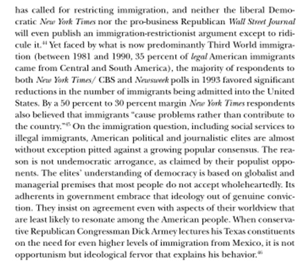 Unless you realize that it is perfectly sound to argue that anti-immigration policies are _more_ democratic.Ignore that open immigration was pursued by elites despite popular pushback. Oh, that’s why “anti-elitism” is anti-democratic. Hmm