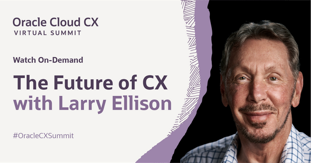 HebaGamilZaki's tweet photo. What's Larry Ellison's vision for #CX? Find out at the #OracleCXSummit, now available on demand. Join @Oracle: https://t.co/i1BiyYRNCW https://t.co/LBna8rNsH2