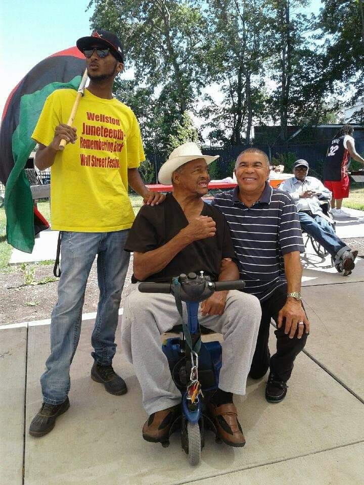 Khan_SHEGOG's tweet photo. This was June of 2016 where my Grandfather and Congressman @LacyClayMO1 reminisced about the glory days of Wellston at Trojan Park Junteenth Festival. Made possible by his vision @YVWAstl @GreatRiversSTL and a coalition of community people. #RIHGrandpa #GenerationsOfService https://t.co/VU2NVm3Iv5