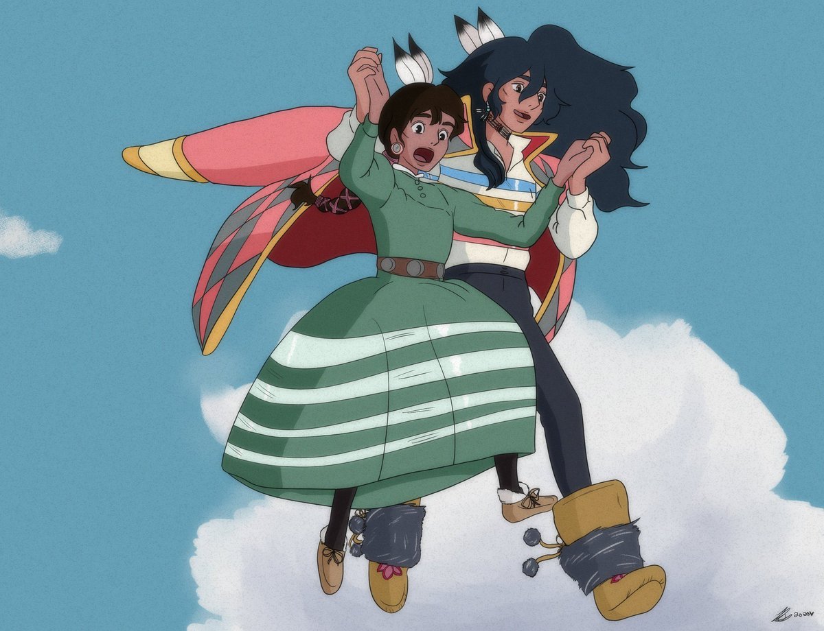 lovecoreandy's tweet photo. “See? Not so hard, is it?”❤️ 

(Commission) I really hope you guys like this as much as I do! My sweet cuzzin commissioned new for this and I’m so proud of it 💕❤️ 

Really appreciate the love for my Native Howl!! 💕✨

#Nativember #NativeTwitter #NdnGhibli https://t.co/yRvJgxj0yP