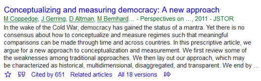 And wait, the flawed, objective data, like Polity and Freedom House, is older than V-Dem.Political science didn’t like measuring their concepts with indicators, so now it’s touting its questionable consensus as fact. Not the reverse. Get those cites up, boys!