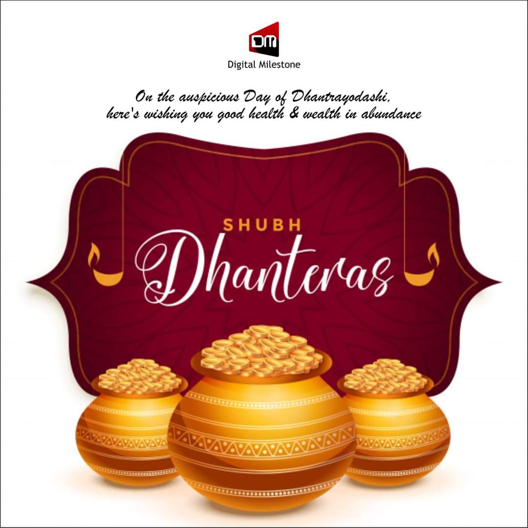 MilestonDigital's tweet photo. 🎊On the auspicious day of Dhantrayodashi, here's wishing you good health and wealth in abundance.✨🥳

Happy Dhanteras ...!✨🥳🎊

#HappyDhanteras #HappyDhanteras2020 #dhanteras https://t.co/RqGxdtvm48
