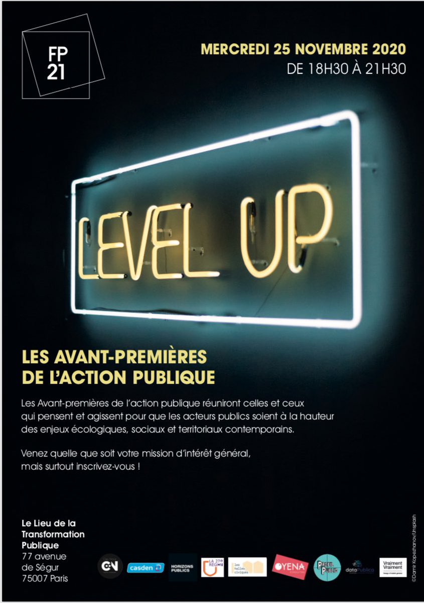 AssoFP21's tweet photo. Et vs, vs faites quoi le 25/11 à 18h30?
Inscrivez-vs aux avant-premières de l’action publique!

👉https://t.co/LrVOb4regQ

Venez assister à l’annonce des lauréats &amp; tables rondes
@kessclem @MALHERBEL @ClemencePene @PierreLouisR @MarieCoirie @BraudFlo et plein d’autres invités !👇 https://t.co/Hj1T5fMBUA