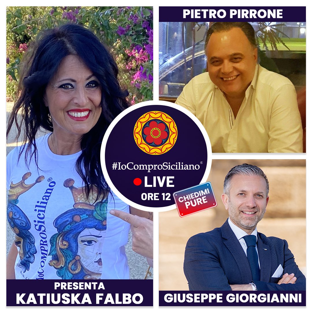 ilmadeinsicily's tweet photo. IOCOMPROSICILIANO LIVE🔴
con #KATIUSKAFALBO
VEN 13 NOV
Rubrica #CHIEDIMIPURE a cura @Giuseppe Giorgianni fondatore #IoComproSiciliano
ESPERTO INTERNAZIONALIZZAZIONE DIGITAL INNOVATION
OSPITE #PIETRO #PIRRONE
IMPRENDITORE SICILIANO lavora in CINA
Alle 12 sui ns CANALI SOCIAL https://t.co/HIgEA8D4AE