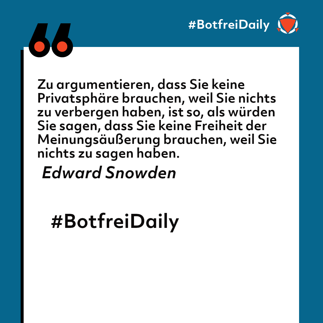 botfrei's tweet photo. #BotfreiDaily #Privacy #Snowden https://t.co/a4gKloEcIO