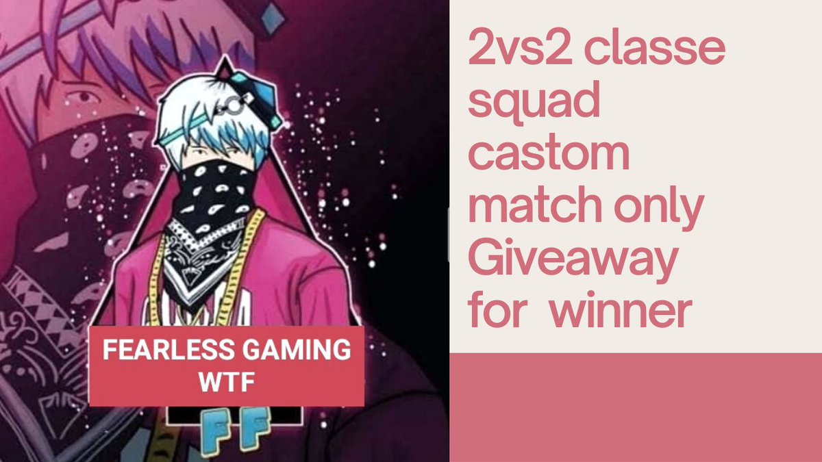 FGamingwtf's tweet image. 2vs2 classe squad castom match only Giveaway for winner!!
#FEARLESSGAMINGWTF #freefire 
#ColdWar #TravisScott #Rivers #JonathanTaylor #Chet
Click here to see: youtube.com/watch?v=F0zByh…