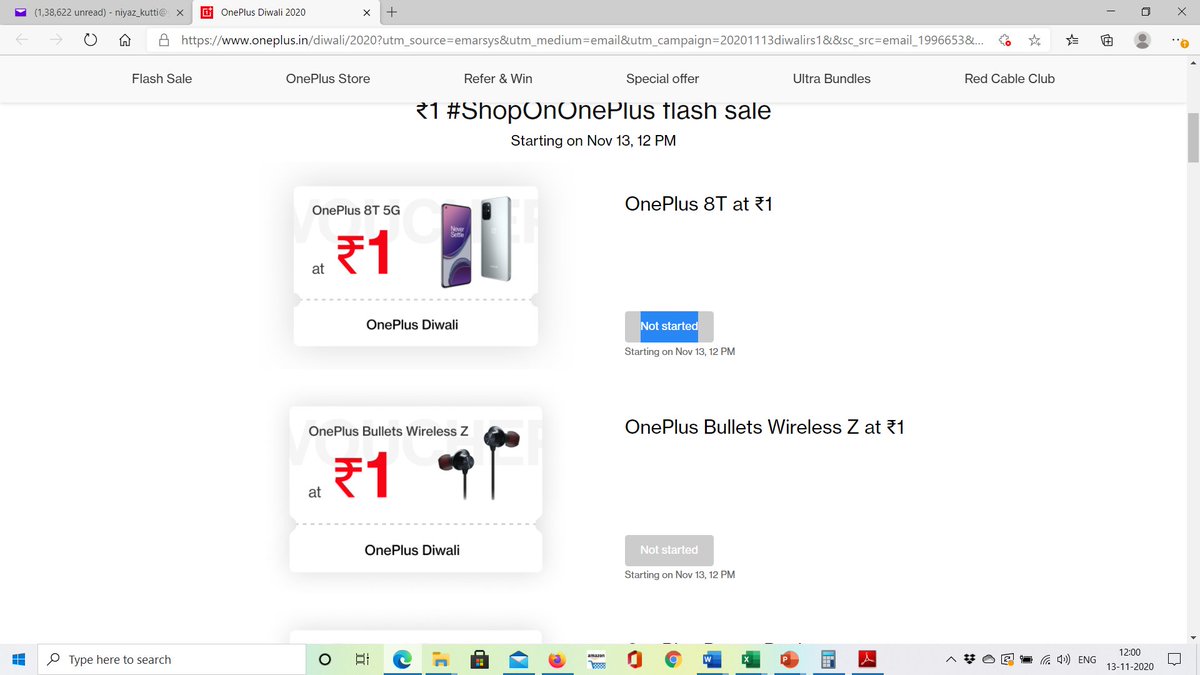 Niyazkutti's tweet image. At #Oneplus what you think)Why your faking the system in the name of Diwali offer ??Do you think you are so great as we Indians are fool. See at 12.00PMits not started and in another screen after 4 mins status just changed  All claimed from Not Started  #oneplusfak #Oneplusfraud