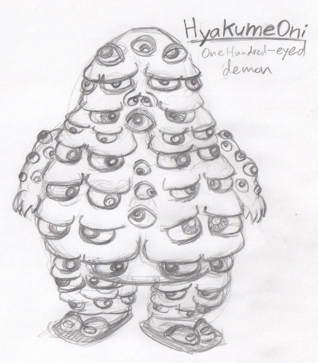 Snanning some old drawings. Found this Hyakume Oni. I might be wrong about this but I think I lost one new follower after I posted this on Instagram. I'm not sure how I figured that but the thought has always amused me.