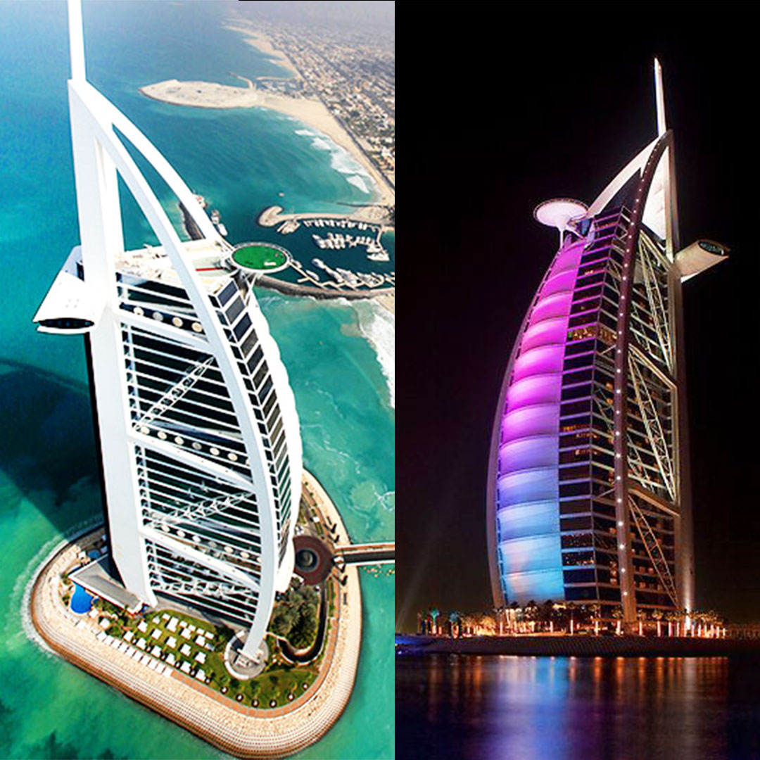 The #BurjAlArab in #UAE is an ultimate emblem of #Arabian Luxury.  It is one of the #lavish 7-star #hotels in the #world having classy #amenities for you to #rejuvenate. Its #sailshipped structure is what makes it so #unique than the other #luxurious hotels.