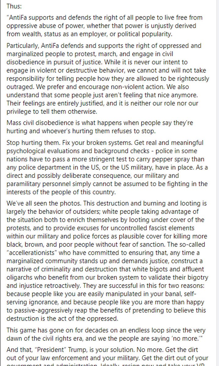 ConservativeTht's tweet photo. We now know that Antifa supporter Eric Coomer, who posted this Facebook attack on Pres. Trump in June, is head of Security &amp; Product Strategy at Dominion Voting Systems (#Dominion is trying to scrub Coomer’s connections). What NORMAL firm would hire a Marxist as head of Security? https://t.co/CPO3NDtyzh