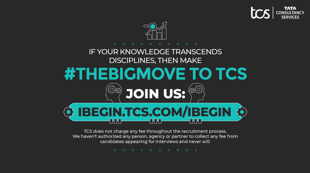 People_TCS's tweet photo. If you can apply knowledge from different fields to drive solutions, then it’s time to make #TheBigMove to TCS!
Apply now: https://t.co/dbxsRj16cm
#OneTCS #TCSTalent #WeAreHiring #devjobs #itjobs #jobs #jobsearch #hiring #careers #jobhunt #recruitment #SAP #Azure #Cloud https://t.co/TMlmBkdg9n