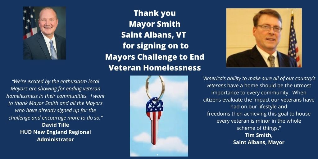 DavidTilleHUD's tweet photo. Sending thanks to Mayor Tim Smith of Saint Albans, VT for his commitment to ending veteran homelessness in his community.  So proud of the progress that has been made, together we will #EndVeteranHomelessness. https://t.co/5Ji0TxgB6o https://t.co/ELFmelidUQ