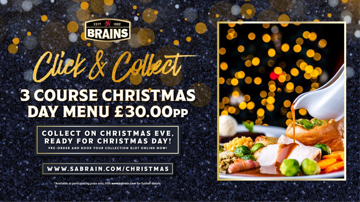 Can’t make it to us for Christmas this year? 🎄

For the first year ever, a selection of our pubs are offering a takeaway option for those who can’t join us on Christmas Day!

Find out more 👉sabrain.com/christmas