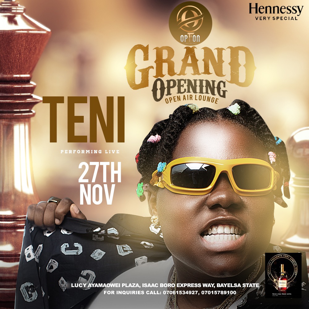 teegistblog's tweet photo. Ur favorite shuga momma @TeniEntertainer will storm yencity for the first time on 27th of this month for the grand opening of the new nightlife spot @optionng
Where else would you rather be? 🤷
Save the date!
#optionng #teegistmedia #teegist #ABT_THEALBUM #teni #yellow #tanana https://t.co/j7QILpKneO