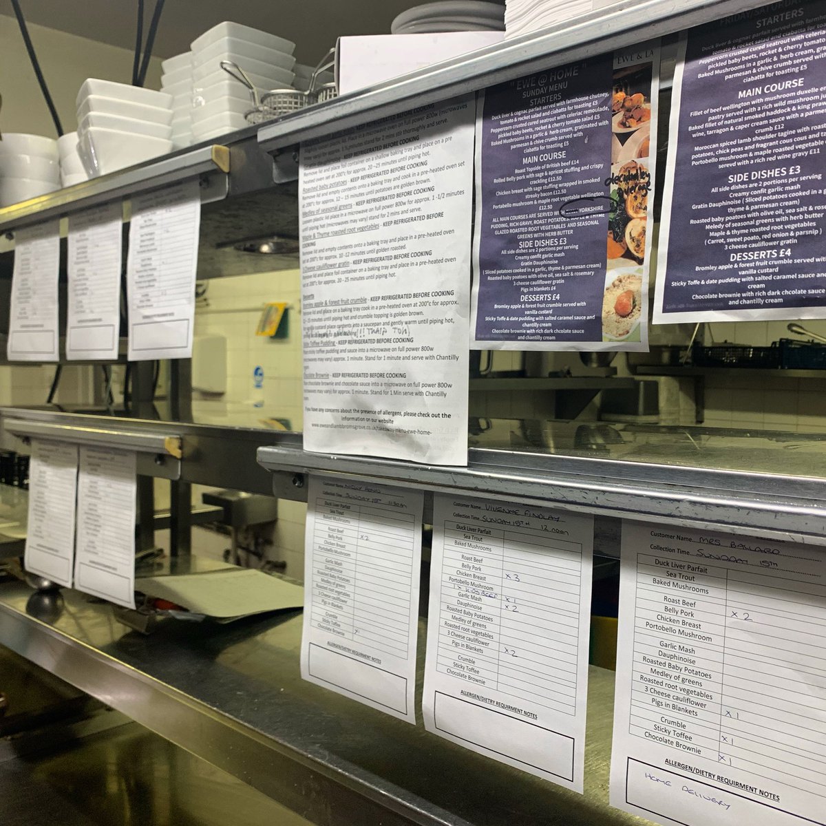 Our chefs are busy again preparing all our orders for the weekend.
Orders for Friday &amp; Saturday can be placed up until 2pm the same day and collected by 5pm
Sunday orders can be placed up until 5pm Saturday for collection on Sunday between 10am and 12 noon.