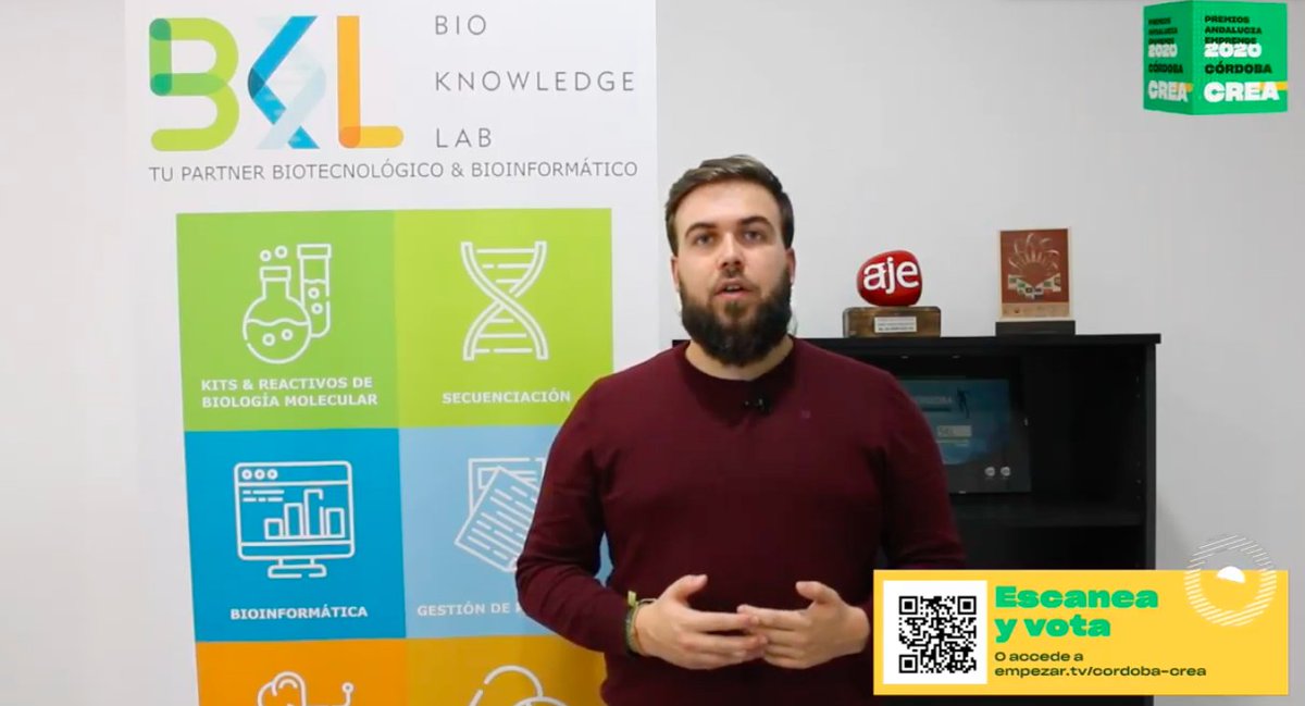 aemprende's tweet photo. 🔬BKL, finalista categoría CREA  #PremiosAEmprende de @cadecordobaAE
 
Bio Knowledge Lab, S.L. (BKL) es una empresa del sector de la biotecnología y la bioinformática especializada en la ejecución de proyectos de secuenciación masiva y análisis informático de datos biológicos https://t.co/QGglICFUZe