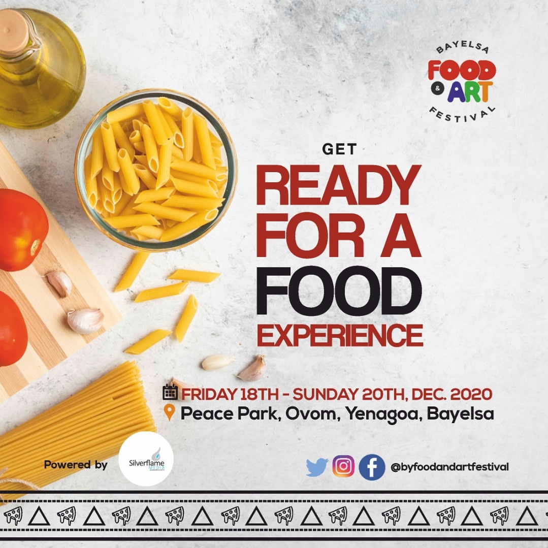 Who is ready?

Are you ready?

What was your Bayelsa Food &amp; Art Festival 2019 experience?

Share in the comment session.

#BFAF #BFAF2020 #Food #Art #Hospitality #FoodArtTourism #NigerDetla #EdetlyForBayelsa #BayelsaToTheWorld #FoodArtExperience #Yenagoa #PeacePark