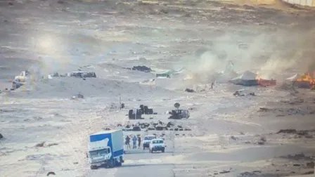 Intolerable ataque de Marruecos contra posiciones civiles saharauis en el paso de Guerguerat ante la pasividad de la ONU y el silencio de España y la UE‼️

💪Apoyamos la respuesta del <a href="/Polisario_/">Frente POLISARIO</a> ante la violación del alto al fuego. #SaharaLibre🇪🇭✌️