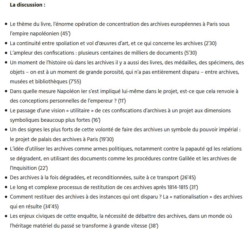 parolesdhist's tweet photo. RV dès demain (samedi 14/11) pour le prochain épisode du podcast: quand l'empire napoléonien volait les archives de toute l'Europe, avec Maria Pia Donato, dont le livre @editions_PUF est passionnant.
Une émission qui intéressera aussi les archivistes qui nous écoutent ! https://t.co/LqZVvpVcfv