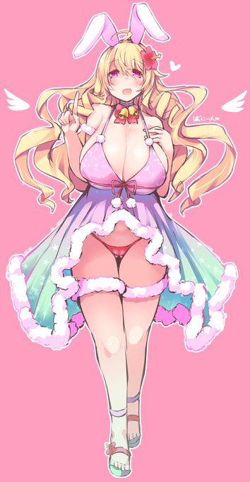 #みんなのデフォ絵と等身絵の比較が見たい 天使組で……! デフォでもおっぱいは外せません( 