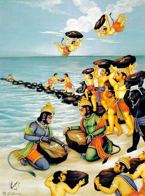 The beautiful story of Squirrel which tells us that no one was big or small for  #LordRama :While making the bridge over the sea to connect to Lanka for fighting the war with Ravana, all the monkeys and bear warriors started picking and placing the boulders into the sea.