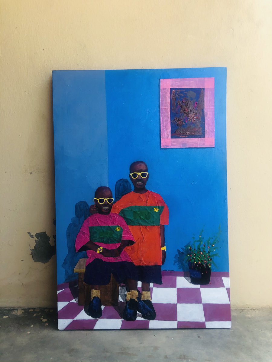 PainterTaiwo's tweet image. Title: Yellow 
Medium: mixed media on canvas
Size: 36by24 inches
Year: 2019

#yellow #pose #Nigerianarts #icreate #paintings