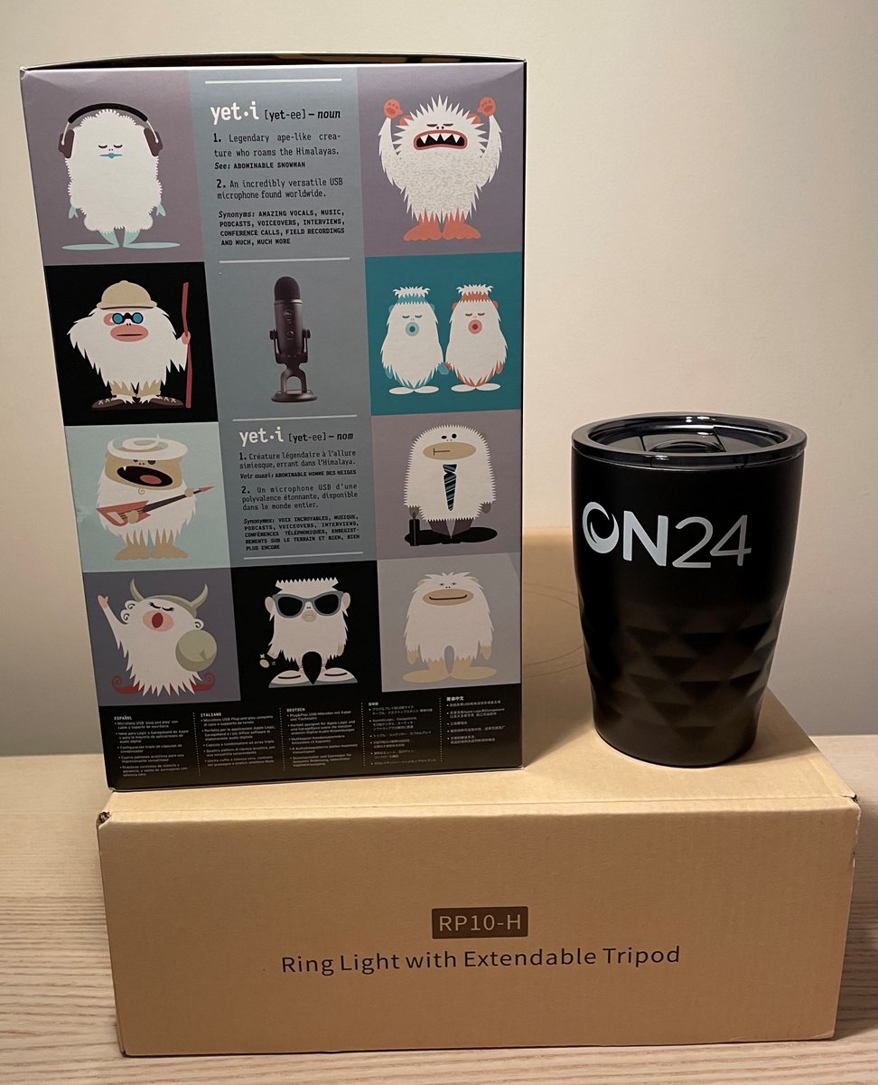 Lauren_Wood13's tweet photo. Shout out to @ON24 for the awesome prize! I recently attended their VIRTUALISED EMEA Summit &amp; completed a VIRTUALIZED Certification. In doing so, I was 1/5 winners who received this awesome "webinar from home kit". Cannot wait to try it out
#webinerd #ON24 #feelgoodfridays https://t.co/ai9kZLVpzk