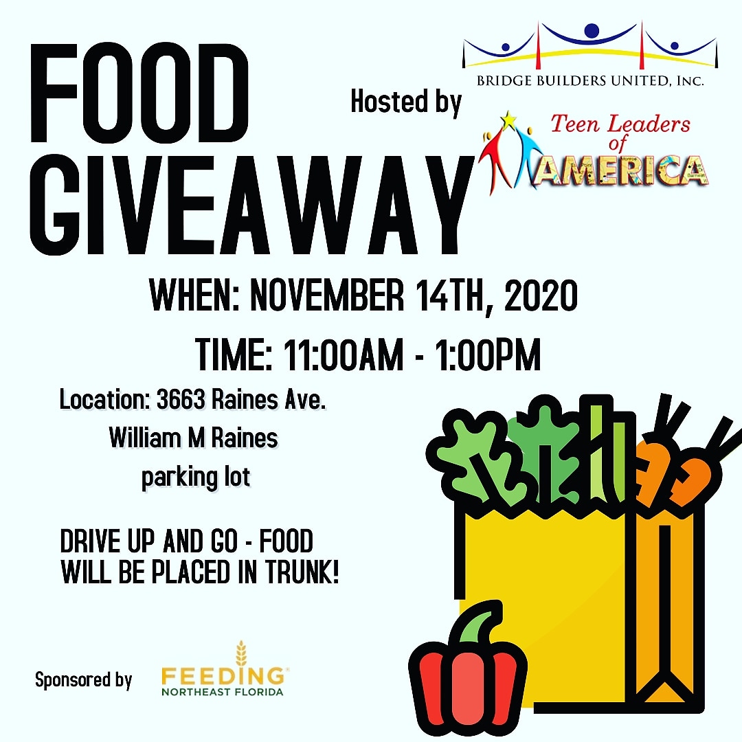 Food Giveaway tomorrow. While supplies last! #teenleadersofAmerica  #bridgebuilders