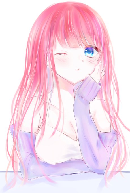 亜月るかさんがTwitterに投稿した中野二乃(五等分の花嫁)のイラスト。