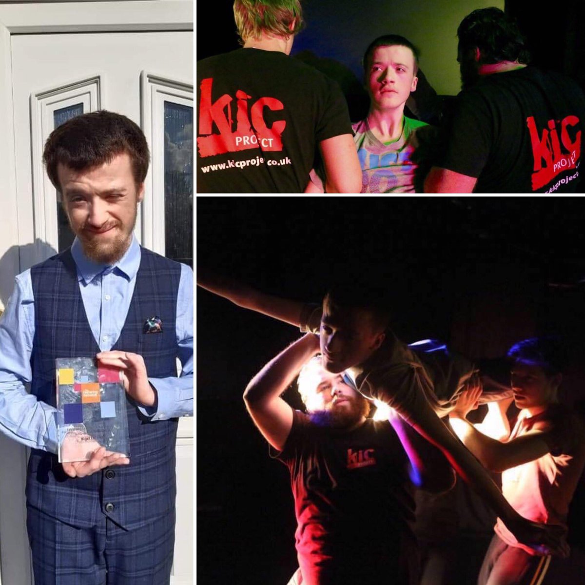 KidsInControl1's tweet photo. 🎉Congrats to Nigel Lockhart! Fostering Excellence Award for Outstanding Achievement in Education for his work with KIC.  Nigel has grown into a confident skilled performer.  Thanks to @BBCCiN @ArtsCouncilNI @belfastcc for supporting access &amp; opportunity #inclusion #bluechevy https://t.co/sG8AP2KW3z