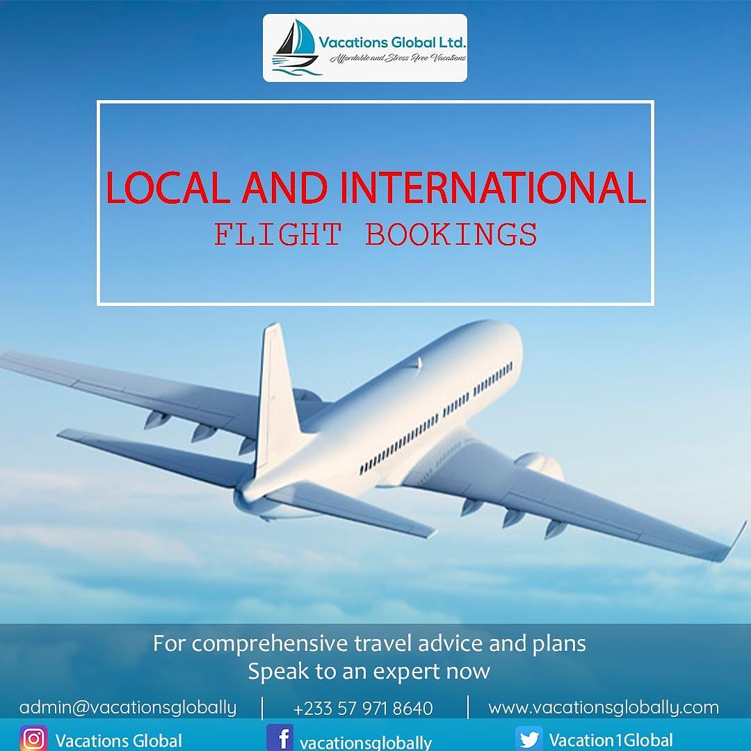 VacationGlobal1's tweet photo. Book all your lowest and best flight Tickets with us. We offer experiences that last for a life time.

Cheapest airfare to wherever you want to go.
Contact +233579718640
Visit https://t.co/155vckkd2X

#vacationsglobal #vacglobal #airtravel #airfare #flight #fly #Ghana #travel https://t.co/DfS86aw1ul