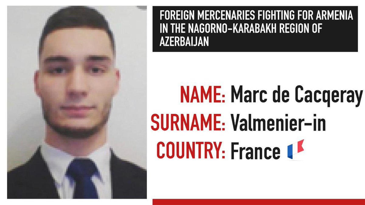 Azərbaycanın Dağlıq Qarabağ bölgəsində Ermənistan tərəfindən vuruşan xarici muzdlular

Иностранные наемники, принимавшие участие в боевых действиях в Нагорно-Карабахском регионе Азербайджана на стороне Армении

Foreign mercenaries fighting for #Armenia in the Nagorno- #Karabakh