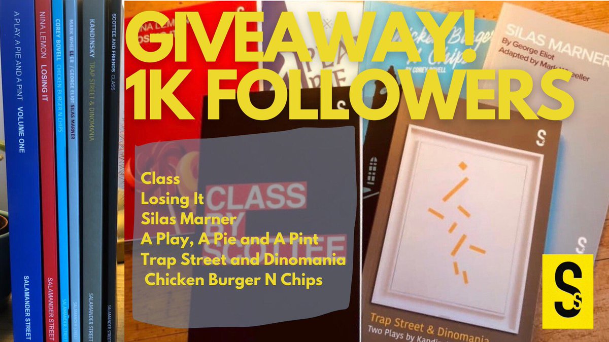 We’ve hit 1k followers! Not bad for a small play press🥳

To celebrate, we’re giving away a special Salamander Street bundle...

RT and follow us by midnight Monday 16th November to be in with a chance of winning these 6 fantastic plays! 

#SalamanderStreetstake