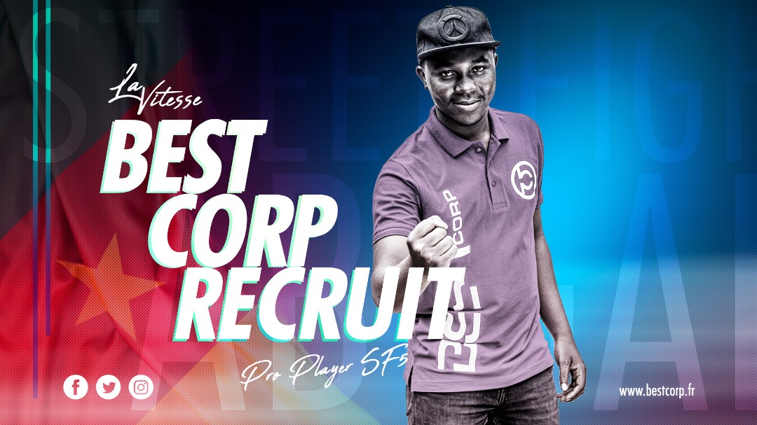 [BEST-CORP RECRUIT]

e-Sports Fanatics,

It's with all joy &amp; pride We signed The First Cameroonian Player @237Vitesse 🎮🌟🇨🇲💯 Who will now represent us and defend our colors both locally and internationally

 👉🏾 bestcorp.fr/la-vitesse/

 #KFGC #EsportsInAfrica #COGA #BESTCORP
