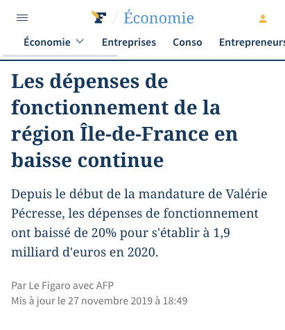 PierreLiscia's tweet photo. La différence entre @vpecresse et @Anne_Hidalgo, c'est que l'une a réalisé 1,9 milliard d'euros d'économies (ce qui lui permet de financer un plan d'urgence #Covid de 1,3 milliard d'euros) et que l'autre doit (encore !) augmenter les taxes pour boucler son budget... ⤵️ https://t.co/dIsQeVP73j