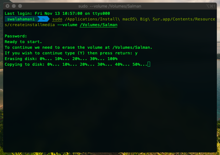 ...preparing a bootable drive...